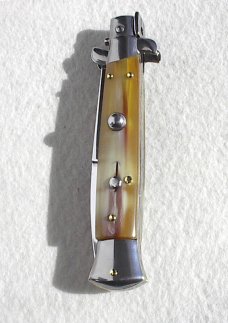 NEW FRANK BELTRAME 9" GENUINE FRENCH BOVINE HORN BAYONET BLADE ITALIAN STILETTO