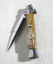 NEW FRANK BELTRAME 9" GENUINE FRENCH BOVINE HORN BAYONET BLADE ITALIAN STILETTO