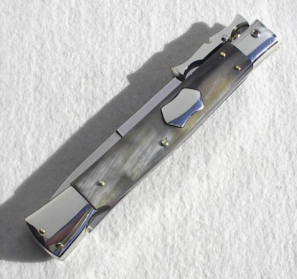 A.G.A. CAMPOLIN ITALY 33cm -13" ( BATWING ) BRAZILIAN HORN NICKEL SILVER BOLSTERS SWINGUARD W'/POUCH