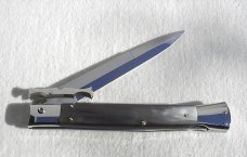 A.G.A. CAMPOLIN ITALY 33cm -13" ( BATWING ) BRAZILIAN HORN NICKEL SILVER BOLSTERS SWINGUARD W'/POUCH