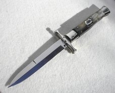 A.G.A. CAMPOLIN ITALY 33cm -13" ( BATWING ) BRAZILIAN HORN NICKEL SILVER BOLSTERS SWINGUARD W'/POUCH
