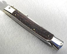 A.G.A. CAMPOLIN 33CM/13" GENUINE STAG OVAL SWINGUARD, NICKEL SILVER BOLSTERS, CERTIFICATE & POUCH