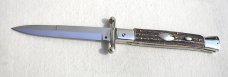 A.G.A. CAMPOLIN 33CM/13" GENUINE STAG OVAL SWINGUARD, NICKEL SILVER BOLSTERS, CERTIFICATE & POUCH