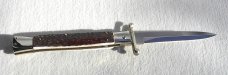 A.G.A. CAMPOLIN 33CM/13" GENUINE STAG OVAL SWINGUARD, NICKEL SILVER BOLSTERS, CERTIFICATE & POUCH