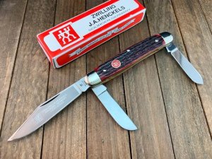 Henckels by Boker Stockman Dark Red Rope Jigged Bone Solingen Germany