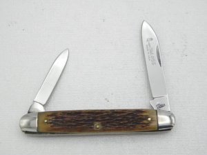 Queen Cutlery Co. #55 Sleeveboard Pen  in Rogers Bone: 3 1/4” closed; 1976,