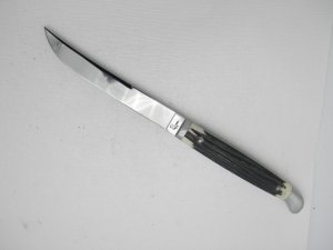 Queen Steel Table Steak Knife #U101 Winterbottom Bone: 9” overall with 4 1/2” blade, rare tang stamp