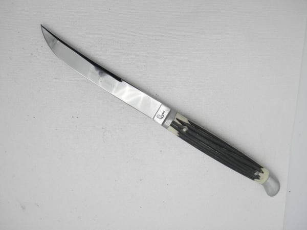 Queen Steel Table Steak Knife #U101 Winterbottom Bone: 9” overall with 4 1/2” blade, rare tang stamp