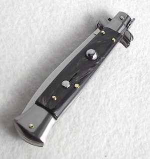 NEW FRANK BELTRAME 9" GENUINE  BRAZILIAN DARK HORN HANDLES  ITALIAN STILETTO