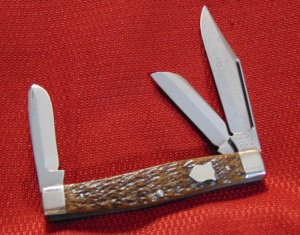 VINTAGE PREMIUM STOCK KNIFE HIGH CARBON STEEL USA ETCHED BEVELED BLADE  STA-SHARP 1927/1940