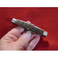 VINTAGE PREMIUM STOCK KNIFE HIGH CARBON STEEL USA ETCHED BEVELED BLADE STA-SHARP 1927/1940 VINTAGE PREMIUM STOCK KNIFE HIGH CARBON STEEL USA ETCHED BEVELED BLADE STA-SHARP 1927/1940