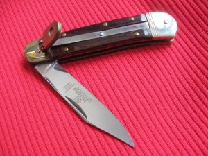 Older Small Solingen German Hubertus 5 7/8"  Leverlock Switchblade Knife 