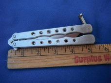 Vintage Japan 1980's Sliver Dragon stainless drop point balisong butterfly knife. Made in Japan!!! Vintage Japan 1980's Sliver Dragon stainless drop point balisong butterfly knife. Made in Japan!!!