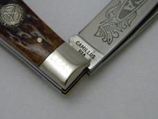 Camillus USA Bone 1988 NKCA  Jumbo Trapper Knife