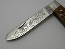 Camillus USA Bone 1988 NKCA  Jumbo Trapper Knife