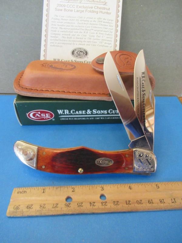Case XX 2009 CCC Exclusive Chestnut Saw Bone Large Folding Hunter Pattern # 6265 SS Case XX 2009 CCC Exclusive Chestnut Saw Bone Large Folding Hunter Pattern # 6265 SS