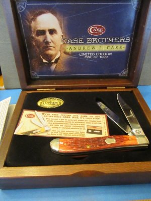 Case Brothers Limited Edition Andrew J. Case Red Bone Slim Line Trapper Pattern # 62048 SS