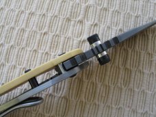 DWAINE CARRILLO TRIPWIRE II / DAMASCUS BLADE / LINEN MICARTA HANDLE - PLEASE READ ENTIRE AD! DWAINE CARRILLO TRIPWIRE II / DAMASCUS BLADE / LINEN MICARTA HANDLE - PLEASE READ ENTIRE AD!
