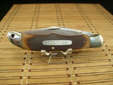 SCHRADE OLD TIMER 1250T MUSTANG VINT. U.S.A. MADE HIGH CARBON STEEL LINER LOCK POCKET KNIFE & SHEATH