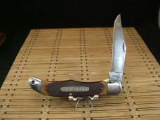 SCHRADE OLD TIMER 1250T MUSTANG VINT. U.S.A. MADE HIGH CARBON STEEL LINER LOCK POCKET KNIFE & SHEATH