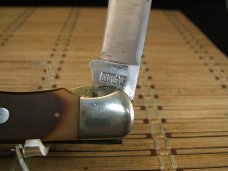 SCHRADE OLD TIMER 1250T MUSTANG VINT. U.S.A. MADE HIGH CARBON STEEL LINER LOCK POCKET KNIFE & SHEATH