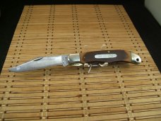 SCHRADE OLD TIMER 1250T MUSTANG VINT. U.S.A. MADE HIGH CARBON STEEL LINER LOCK POCKET KNIFE & SHEATH