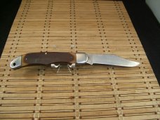 SCHRADE OLD TIMER 1250T MUSTANG VINT. U.S.A. MADE HIGH CARBON STEEL LINER LOCK POCKET KNIFE & SHEATH