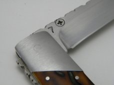 *RARE*   Frank Carlisle Detroit MI 7 Worm Groove Bone Lockback Knife
