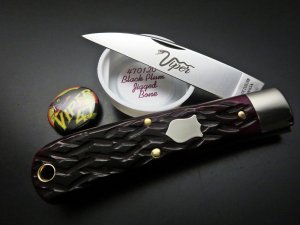 Great Eastern Cutlery #47 Viper Black Plum Jigged Bone GEC 470120