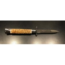 NEW - 9" Italian-Style Swing-Guard Stiletto with Deer Stag Horn Scales NEW - 9" Italian-Style Swing-Guard Stiletto with Deer Stag Horn Scales