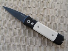 PRO TECH # 752 GODSON TUXEDO - BLACK & IVORY MICARTA HANDLES - NIB