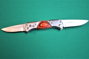 Large Double Bladed - Cherry Wood Handles - Locking Blades 