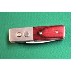 Small Automatic with Cherry Wood Handles and Belt Clip Small Automatic with Cherry Wood Handles and Belt Clip