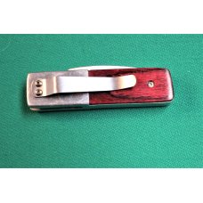 Small Automatic with Cherry Wood Handles and Belt Clip Small Automatic with Cherry Wood Handles and Belt Clip