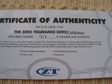 ZERO TOLERANCE 0392 M390 BLACK/PURPLE (ZT 0392 BLK/PUR) DISCONTINED LIMITE EDITION KNIFE -  NIB