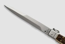 NEW 2021 ITALIAN AGA CAMPOLIN 12" SICILIANO GENUINE STAG 4 MILLIMETER BLADE, NICKEL SILVER BOLSTERS