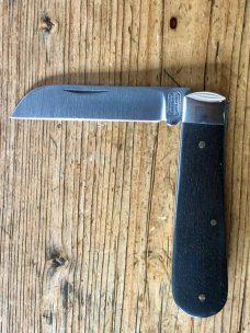 A Wright & Son Sheffield, England "Tackler" Pocket Knife in Ebony Scales and Wharncliffe Blade