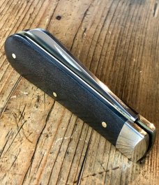 A Wright & Son Sheffield, England "Tackler" Pocket Knife in Ebony Scales and Wharncliffe Blade