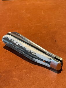 A Wright & Son Sheffield, England "Tackler" Pocket Knife with Stag Scales and Wharncliffe Blade