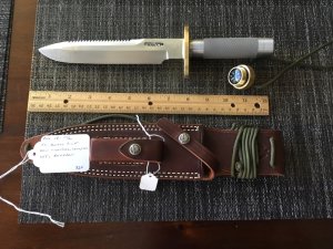 Randall knife model 18-71/2 stainless, compass , skull crusher , sawteeth 