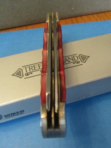Boker Tree Brand Red Bone Finger Grooved Trapper Pattern # BK112525FGR Boker Tree Brand Red Bone Finger Grooved Trapper Pattern # BK112525FGR