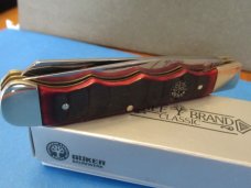 Boker Tree Brand Red Bone Finger Grooved Trapper Pattern # BK112525FGR Boker Tree Brand Red Bone Finger Grooved Trapper Pattern # BK112525FGR