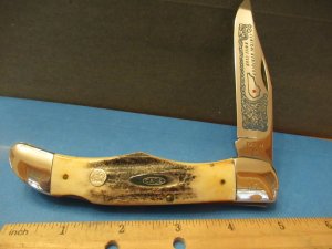 Case XX 1983 Stag Folding Lock Back Hunter Made For CKKC Pattern # 6165 L SAB SSP