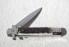 AKC LEVERLETTO 20cm - 8" GENUINE EUROPEAN STAG WITH NEW MODIFIED BAYONET BLADE   