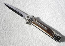 AKC LEVERLETTO 20cm - 8" GENUINE EUROPEAN STAG WITH NEW MODIFIED BAYONET BLADE   