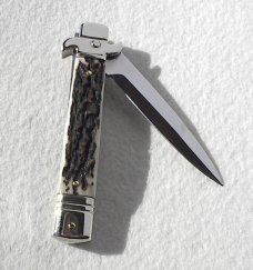 AKC LEVERLETTO 20cm - 8" GENUINE EUROPEAN STAG WITH NEW MODIFIED BAYONET BLADE   