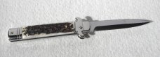 AKC LEVERLETTO 20cm - 8" GENUINE EUROPEAN STAG WITH NEW MODIFIED BAYONET BLADE   