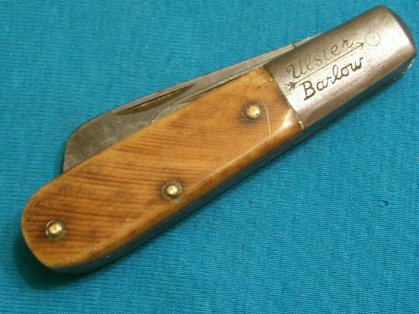 VINTAGE SAWCUT JIGGED BONE ULSTER BARLOW BAREHEAD FOLDING POCKET KNIFE KNIVES OLD VINTAGE SAWCUT JIGGED BONE ULSTER BARLOW BAREHEAD FOLDING POCKET KNIFE KNIVES OLD
