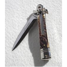 AKC LEVERLETTO 20cm - 8" GENUINE EUROPEAN STAG WITH NEW MODIFIED BAYONET BLADE   