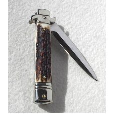 AKC LEVERLETTO 20cm - 8" GENUINE EUROPEAN STAG WITH NEW MODIFIED BAYONET BLADE   